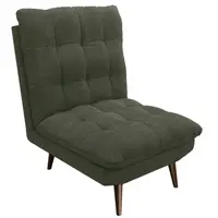 Poltrona Estofada Kappesberg Ibiza POL014 Pés de Madeira Revestimento Suede