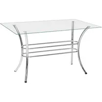 Mesa Fil Giovana 22000 6 Lugares c/ Tampo de Vidro Aço Carbono Cromado 75 x 80 x 140cm