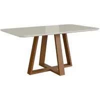 Mesa Delazari 1005 6 Lugares MDF com Tampo de Vidro 78 x 170 x 90cm