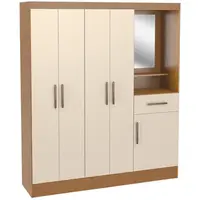 Guarda Roupa / Roupeiro San Marino Jasmim 5 Portas 1 Gaveta Com Espelho MDP 175x150x40cm