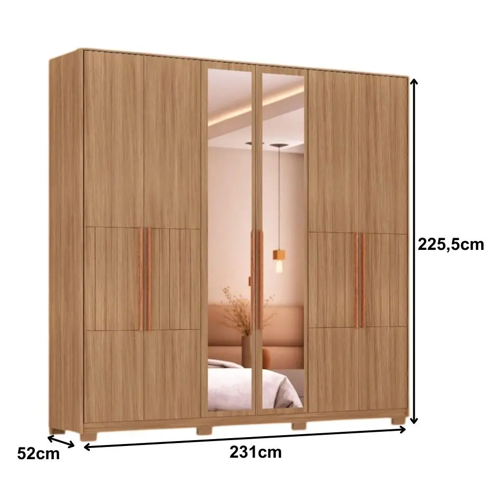 Guarda Roupa / Roupeiro Carraro Toronto 6 Portas e 4 Gavetas MDF