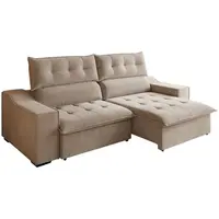 Sofá Estofado Retrátil Impermeável Viero Olympia 4 Lugares 110 x 250 x 110cm