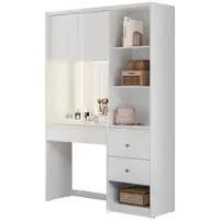 Penteadeira Multiuso Camarim Moval Lume 2 Portas 3 Gavetas MDP com Led 207 x 136 x 45cm