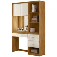 Penteadeira Multiuso Camarim Moval Lume 2 Portas 3 Gavetas MDP com Led 207 x 136 x 45cm