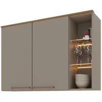 Aéreo Indekes 6227.3 Damasco 2 Portas com Led MDP 82 x 120 x 32cm