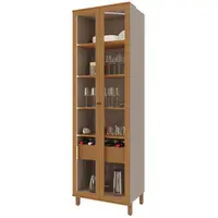 Cristaleira Indekes 6227.9 Damasco 2 Portas 1 Gaveta com Vidro e Led MDP 228 x 70 x 52cm