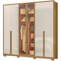 Guarda Roupa / Roupeiro Moval Atacama 6 Portas e 4 Gavetas Com Vidro Reflecta e Led 230 x 240 x 53cm