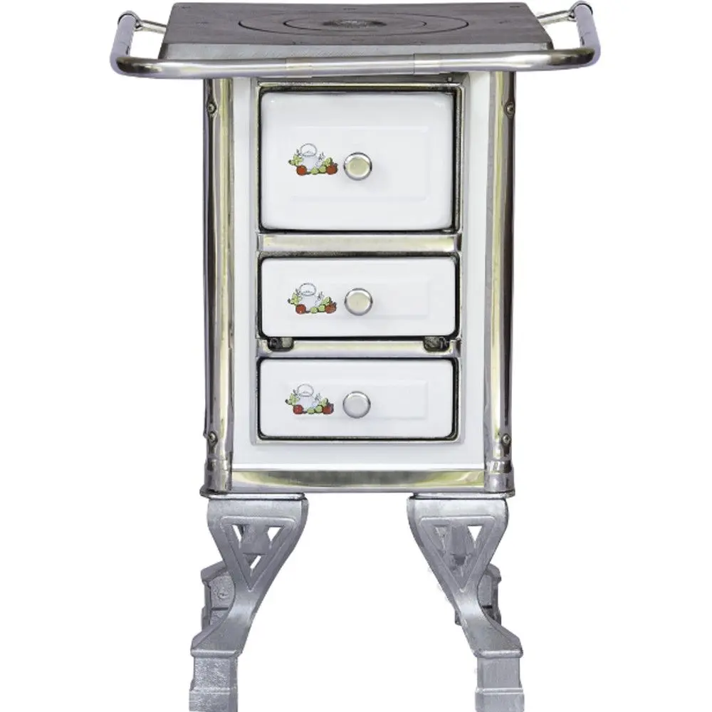 Fogão a Lenha Maestro Minuano Número Zero Chapa de Ferro Fundido Branco