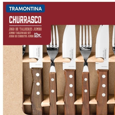 Jogo Para Churrasco Tramontina 24 Peças Jumbo Garfo Faca