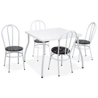 Conjunto Fil Mesa 13 Aço com Tampo em MDP com 4 Cadeiras Fil Rock 09 Aço