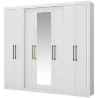 Guarda Roupa / Roupeiro Casal Carraro Hester 8 Portas com Espelho