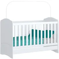 Berço Henn 102.10 Bala de Menta 3 Em 1 Com Suporte Mosquiteiro 101,5x132,7x68cm
