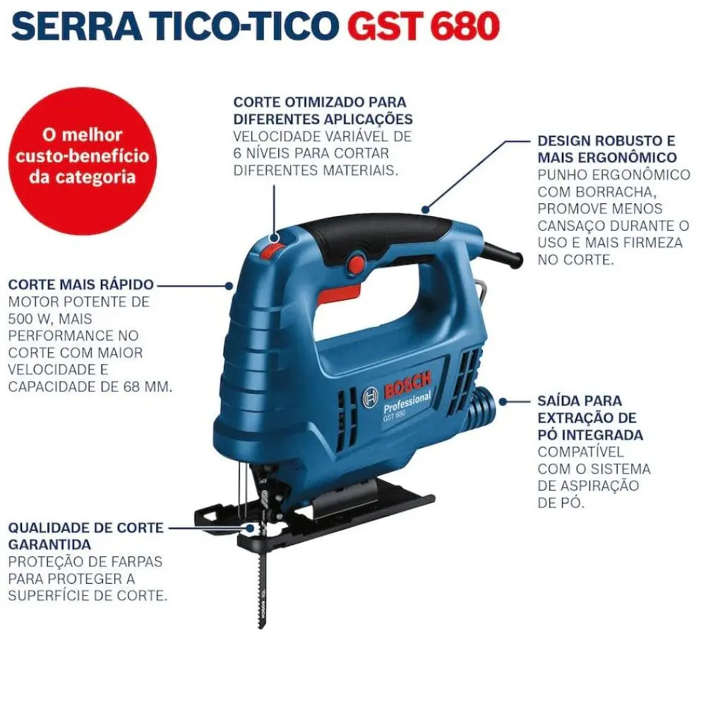 Serra Tico Tico Bosch GST680 500W - Benoit.com.br