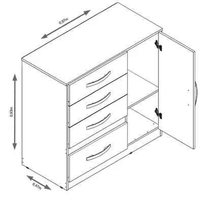 Cômoda Moval Vênus 70704 Flex 4 Cores Branco / Lilás / Rosa 4